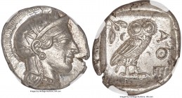 ATTICA. Athens. Ca. 440-404 BC. AR tetradrachm (27mm, 17.20 gm, 1h). NGC MS S 5/5 - 5/5. Mid-mass coinage issue. Head of Athena right, wearing crested...