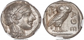 ATTICA. Athens. Ca. 440-404 BC. AR tetradrachm (24mm, 17.19 gm, 4h). NGC MS S 5/5 - 4/5. Mid-mass coinage issue. Head of Athena right, wearing crested...