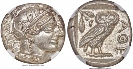 ATTICA. Athens. Ca. 440-404 BC. AR tetradrachm (24mm, 17.23 gm, 9h). NGC MS 5/5 - 5/5. Mid-mass coinage issue. Head of Athena right, wearing crested A...