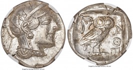 ATTICA. Athens. Ca. 440-404 BC. AR tetradrachm (26mm, 17.19 gm, 10h). NGC MS 5/5 - 4/5. Mid-mass coinage issue. Head of Athena right, wearing crested ...