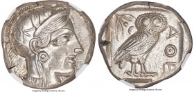 ATTICA. Athens. Ca. 440-404 BC. AR tetradrachm (24mm, 17.21 gm, 7h). NGC MS 5/5 - 4/5. Mid-mass coinage issue. Head of Athena right, wearing crested A...