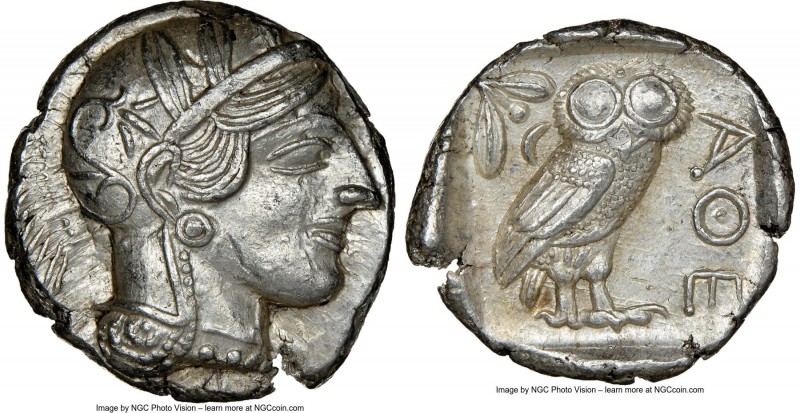 ATTICA. Athens. Ca. 440-404 BC. AR tetradrachm (25mm, 17.21 gm, 10h). NGC MS 5/5...