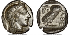 ATTICA. Athens. Ca. 440-404 BC. AR tetradrachm (26mm, 17.21 gm, 12h). NGC MS 5/5 - 4/5. Mid-mass coinage issue. Head of Athena right, wearing crested ...
