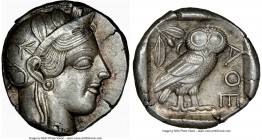 ATTICA. Athens. Ca. 440-404 BC. AR tetradrachm (25mm, 17.20 gm, 3h). NGC Choice AU S 5/5 - 4/5, Fine Style. Mid-mass coinage issue. Head of Athena rig...