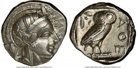 ATTICA. Athens. Ca. 440-404 BC. AR tetradrachm (24mm, 17.18 gm, 12h). NGC AU 5/5 - 4/5, Full Crest, brushed. Mid-mass coinage issue. Head of Athena ri...