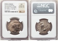 ATTICA. Athens. 2nd-1st centuries BC. AR tetradrachm (30mm, 16.94 gm, 11h). NGC AU 5/5 - 5/5. New Style coinage, ca. 137/6 BC, Mikion and Theophrastos...