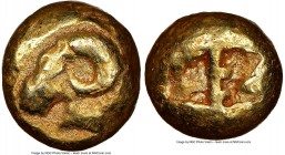 IONIA. Uncertain mint. Ca. 600-550 BC. EL third-stater or trite (11mm, 4.67 gm). NGC Choice Fine 5/5 - 3/5, scratches. Lydo-Milesian standard. Head of...