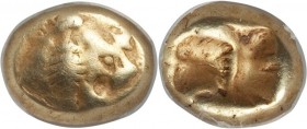 LYDIAN KINGDOM. Alyattes or Walwet (ca. 610-546 BC). EL sixth-stater or hecte (10mm, 2.32 gm). NGC Choice Fine 4/5 - 5/5. Uninscribed, Lydo-Milesian s...