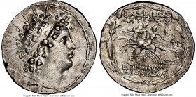 SELEUCID KINGDOM. Antiochus VI Dionysus (144-142 BC). AR tetradrachm (32mm, 15.43 gm, 1h). NGC Choice AU 5/5 - 2/5, Fine Style, edge chips, brushed. A...