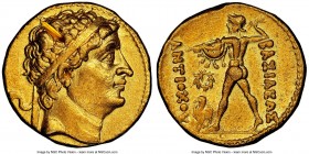 BACTRIAN KINGDOM. Diodotus I Soter, as Satrap (ca. 255-235 BC). AV stater (18mm, 8.30 gm, 5h). NGC AU 5/5 - 2/5, Fine Style, test cut. Mint A, in the ...