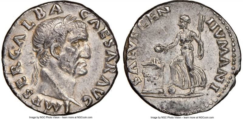 Galba (July AD 68-January AD 69). AR denarius (17mm, 3.46 gm, 5h). NGC Choice XF...