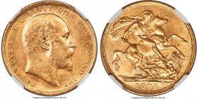 Edward VII gold Sovereign 1903-S MS64 NGC, Sydney mint, KM15, S-3973, Fr-33. Scarce in this conditional tier and tied for the finest certified to date...