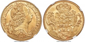 Jose I gold 6400 Reis 1759-B MS66 NGC, Bahia mint, KM172.1, LMB-389. Bathed in opulent brilliance with utterly sharp legends and a clear portrait of J...