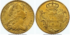 Jose I gold 6400 Reis 1760-R AU53 NGC, Rio de Janeiro mint, KM172.2, LMB-428. Lightly toned with an appealing underlying sheen of golden luster. 

HID...