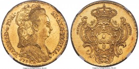 Maria I gold 6400 Reis 1797-R MS63 NGC, Rio de Janeiro mint, KM226.1, LMB-535. Unusually fine for the type to say the least, hardly common to find wit...