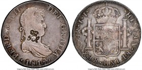 British Colony. George III Counterstamped 6 Shilling 1 Penny ND (1819-1820) XF45 NGC, KM4.2 Displaying incuse crowned script "GR" countermark on a Fer...