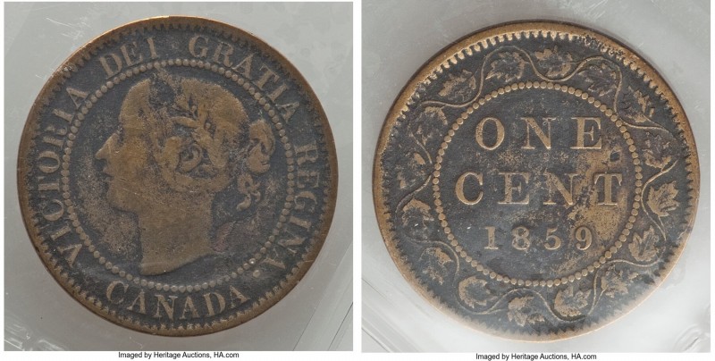 Victoria brass Pattern "Narrow 9" Cent 1859 VG10 (Corrosion) ICCS, London mint, ...