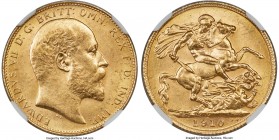 Edward VII gold Sovereign 1910-C MS64 NGC, Ottawa mint, KM14, S-3970. Mintage: 28,012. One of the key dates in this scarce Canadian Sovereign series, ...