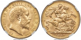 Edward VII gold Sovereign 1910-C MS62 NGC, Ottawa mint, KM14, S-3970. Gentle cartwheel luster, with a few scattered nicks and scratches in accordance ...