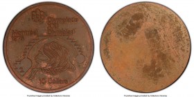 Elizabeth II copper Specimen Uniface Trial Strike "Shot Put" 10 Dollars 1976-Dated SP62 Brown PCGS, KM-Unl. 46.4gm. Bonded Planchet, struck in pure co...