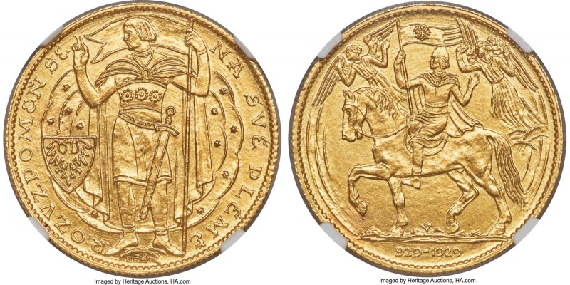 Republic gold Medallic 3 Dukaten 1929 MS61 NGC, Kremnitz mint, KM-XM8. Mintage: ...