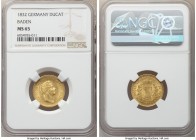 Baden. Leopold I gold Ducat 1832 MS65 NGC, KM201, Fr-152. Harvest gold and exhibiting a deep tiger's eye effect across the fields surrounding a sharp ...