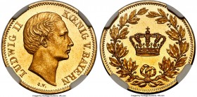 Bavaria. Ludwig II gold Medallic Ducat ND (1864-1886) MS64 NGC, Munich mint, KM-Unl., D&S-42, Wittelsbach-3003. A special "Presentation" Ducat issue b...