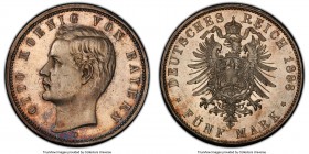 Bavaria. Otto 5 Mark 1888-D MS63 Prooflike PCGS, Munich mint, KM907, J-44. The only year that this type was produced using the 'early eagle' reverse, ...