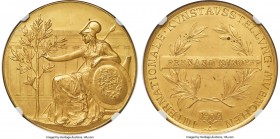 Bavaria. "Munich Art Cooperative" gold Medal 1905 MS64 NGC, Hauser-717, Gebhardt-232, Wittelsbach-3056. 41.60mm. 37.97gm. By A. Börsch. Athena seated ...