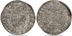 Brunswick-Calenburg. Erich II Taler 1572 MS61 NGC, Dav-9002, Welter-441. A charming early 'Wildman' type featuring said figure supporting a large cres...