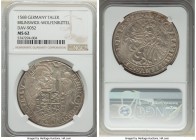 Brunswick-Wolfenbüttel. Maximilian II Taler 1568 MS62 NGC, Dav-9052, Welter-396. Hans Küne as mintmaster . A rare and impressive type featuring an ela...