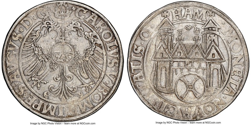 Hameln. Free City Taler 1556 XF45 NGC, Dav-9231. Struck in Hameln (Hamelin), a r...