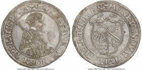 Kaufbeuren. Free City Taler 1542 AU50 NGC, Dav-9348 var., Schulten-1557 var. With the name and titles of Charles V. A relatively early and incredibly ...