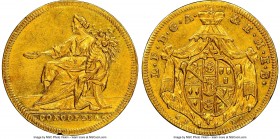 Mainz - Archbishopric. Lothar Franz von Schönborn gold Ducat ND (1696)-GFN AU Details (Bent) NGC, Nürnberg mint, KM220, Fr-1666, Jones-2534. Displayin...