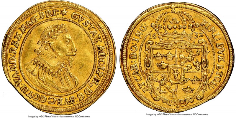 Nürnberg. Gustav II Adolf of Sweden gold Ducat 1632 AU Details (Cleaned) NGC, Nü...