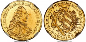 Nürnberg. Free City gold Ducat 1766-SR MS63 Prooflike NGC, KM358, Fr-1911. With the name and titles of Joseph II. Glowing with resplendent Prooflike r...