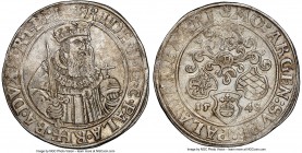 Pfalz. Friedrich II 1548 Taler AU53 NGC, Neumarkt mint, KM-MB135, Dav-9627. A hammered strike for this early Taler type, with essentially no weakness ...
