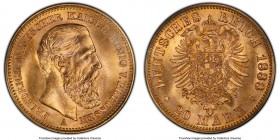 Prussia. Friedrich III gold 20 Mark 1888-A MS66 PCGS, Berlin mint, KM515. One-year type. Struck during the "Year of the Three Emperors", and therefore...