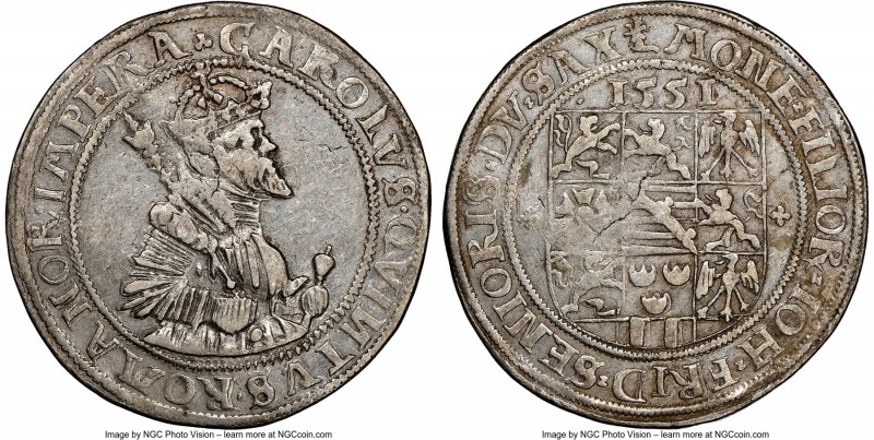 Saxe-Gotha. Johann Friedrich I Taler 1551 XF45 NGC, Saalfeld mint, Dav-9741. A s...