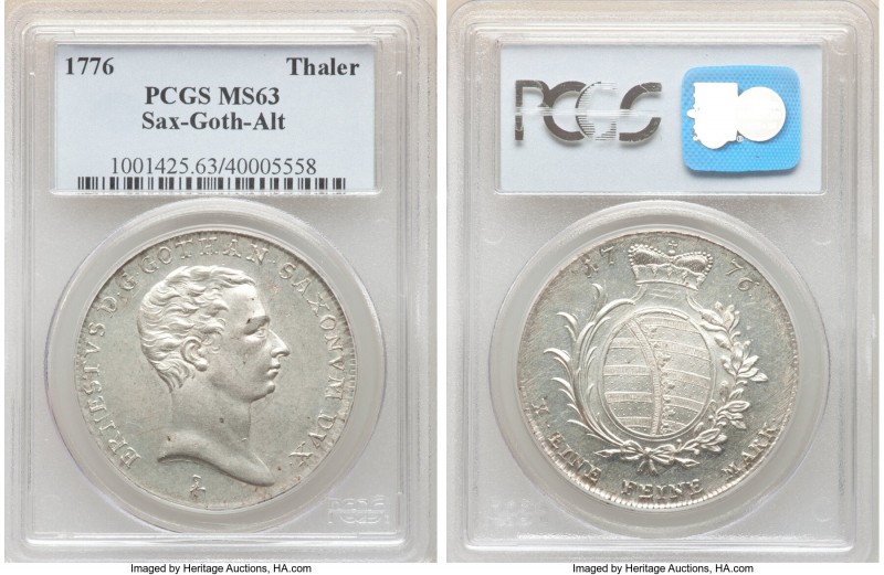 Saxe-Gotha-Altenburg. Ernst II Ludwig Taler 1776 MS63 PCGS, KM333, Dav-2725, Sch...