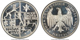 Weimar Republic Proof "Marburg University" 3 Mark 1927-A PR67 Deep Cameo PCGS, Berlin mint, KM53, J-330. Charmingly detailed, resulting in a praisewor...