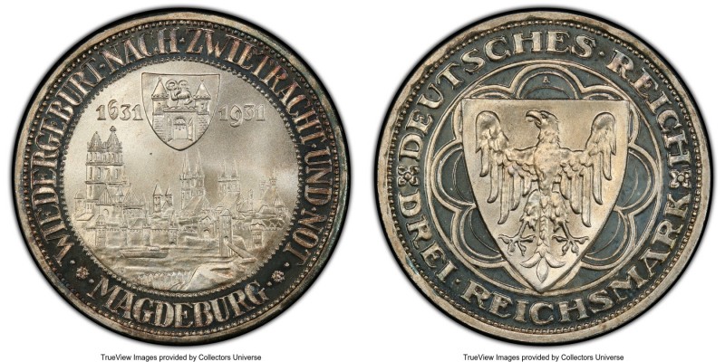 Weimar Republic Proof "Magdeburg" 3 Mark 1931-A PR67 Deep Cameo PCGS, Berlin min...