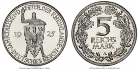 Weimar Republic Proof "Rhineland" 5 Mark 1925-A PR67 Deep Cameo PCGS, Berlin mint, KM47, J-322. Struck to commemorate 1000 years of the Rhineland. Nea...