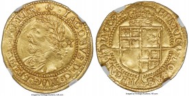 James I gold 1/2 Laurel ND (1623-1624) AU58 NGC, Tower mint, Lis mm, S-2641A, N-2117. An admirable specimen, boldly and impressively struck and gleami...
