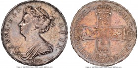 Anne "Vigo" 1/2 Crown 1703 AU58 NGC, KM518.2, ESC-569, S-3580. Struck from silver seized at Vigo Bay, Spain, in the opening years of the War of the Sp...