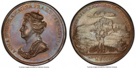 Anne bronze "Battle of Vigo Bay" Medal 1702 MS66 Brown PCGS, Eimer-395a, Betts-97. 37.5mm. Struck on the Battle of Vigo Bay, October 23rd, 1702. Gloss...