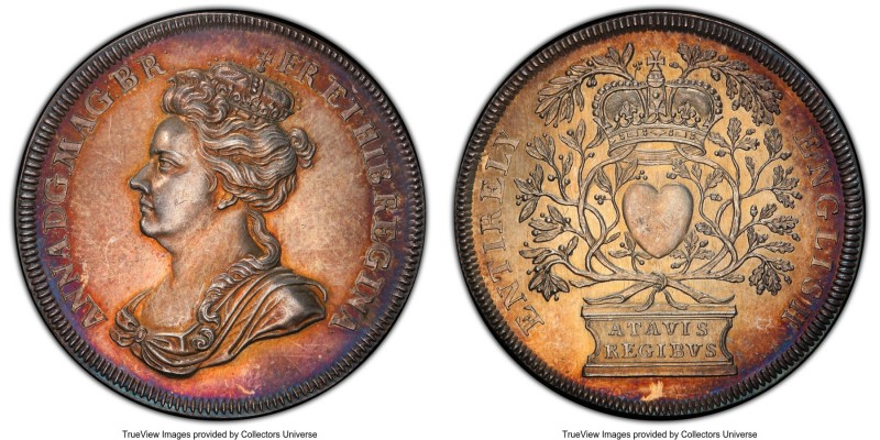 Anne silver "Accession" Medal ND (1702) MS62 PCGS, Eimer-388, MI-227/1. 35mm. 15...