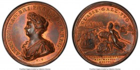 Anne bronze Specimen "Attempted Invasion of Scotland" Medal 1708 SP65 Red and Brown PCGS, Eimer-430, MI-II-316/141. 38mm. By J. Croker. An intriguing ...