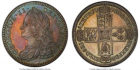 George II Proof 1/2 Crown 1746 PR63 PCGS, KM584.2, S-3696, ESC-608. VICESIMO edge. A gorgeous representative of Britain's first Proof set, fully struc...