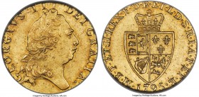 George III gold Guinea 1795 MS63 NGC, KM609, S-3729. A lightly lustrous example of this slightly scarcer year, well-struck with few distracting marks....